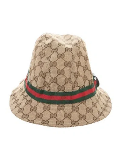 Pre-owned Gucci Canvas Bucket Hat In Neutrals