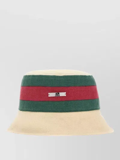 Gucci Canvas Bucket Hat Striped Band Brim In Neutral
