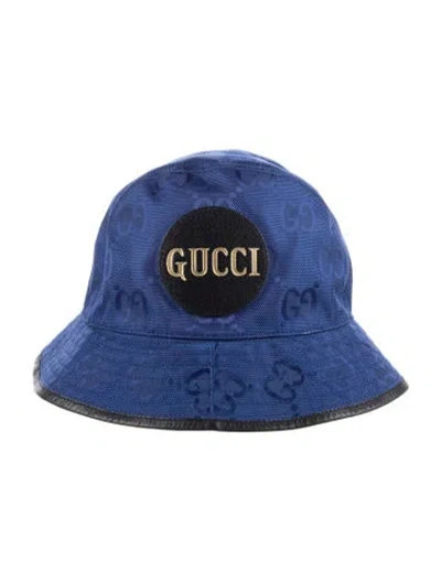 Pre-owned Gucci Canvas Bucket Hat. W/tags In Blue