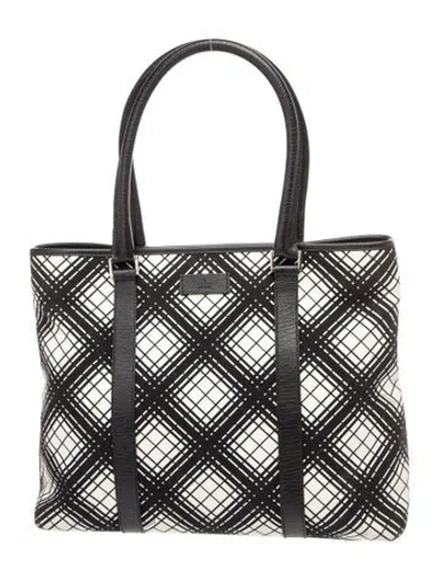 Pre-owned Gucci Canvas Centennial Canvas Tote Bag In Black