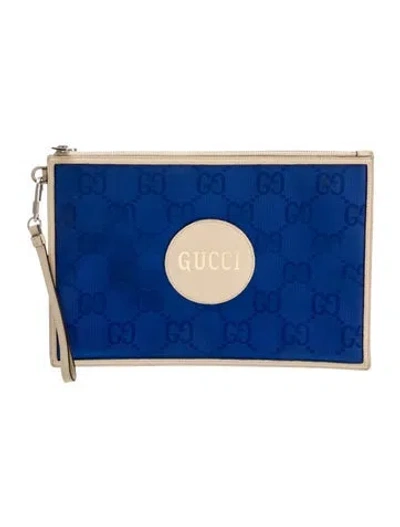 Pre-owned Gucci Canvas Clutch In Blue
