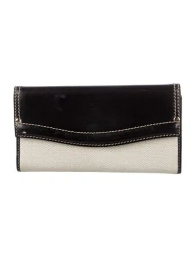 Pre-owned Gucci Canvas Continental Wallet In Neutral