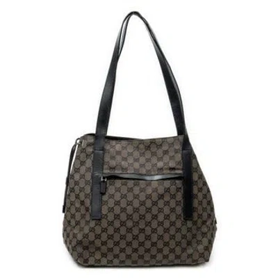 Pre-owned Gucci Canvas Drawstring Tote Null In Brown