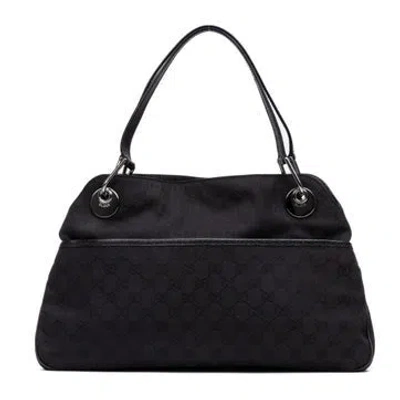 Pre-owned Gucci Canvas Eclipse Tote In Black