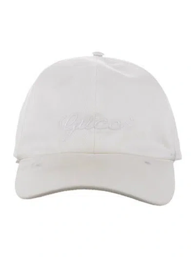 Pre-owned Gucci Canvas Embroidered Baseball Cap In Neutrals