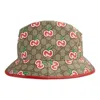 Gucci Canvas Fedora Hat With Gg Apple Print 'beige'