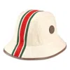 Gucci Canvas Fedora Hat With Web Stripe 'light Beige' In Neutral