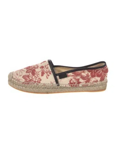 Pre-owned Gucci Canvas Floral Print Espadrilles In Neutral
