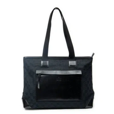 Pre-owned Gucci Canvas Front Pocket Tote Null In Black