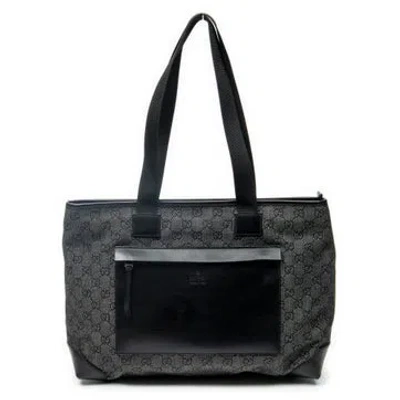 Pre-owned Gucci Canvas Front Pocket Tote Null In Black