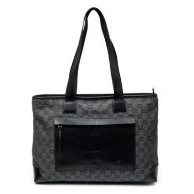 Pre-owned Gucci Canvas Front Pocket Tote Null In Black