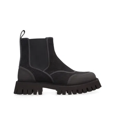 Gucci Canvas Gg Boots In Black