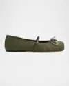Gucci Canvas Gg Horsebit Ballerina Flats