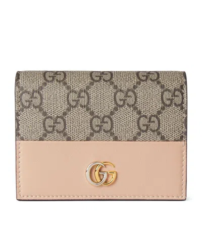 Gucci Canvas Gg Marmont Wallet In Neutral