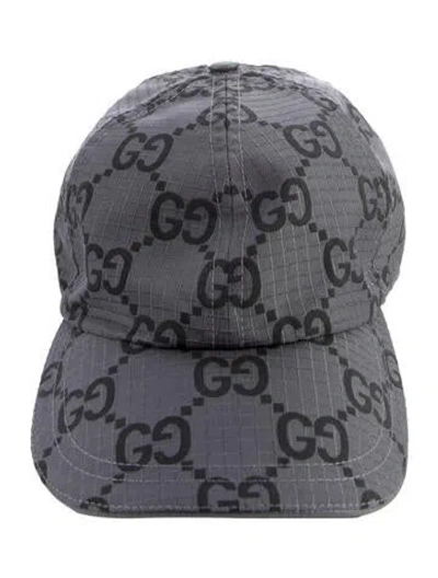 Pre-owned Gucci Canvas Gg Pattern Print Baseball Cap W/tags In Gray