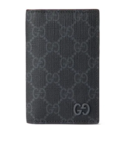 Gucci Canvas Gg Supreme Long Card Holder In Black
