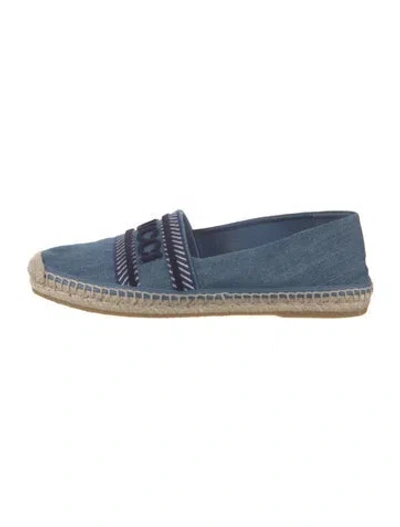 Pre-owned Gucci Canvas Graphic Print Espadrilles In Blue