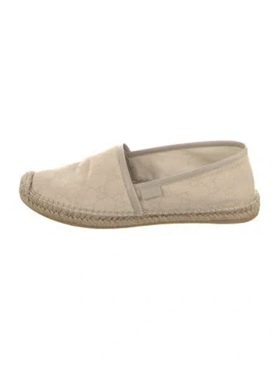 Pre-owned Gucci Canvas Graphic Print Espadrilles In Neutrals
