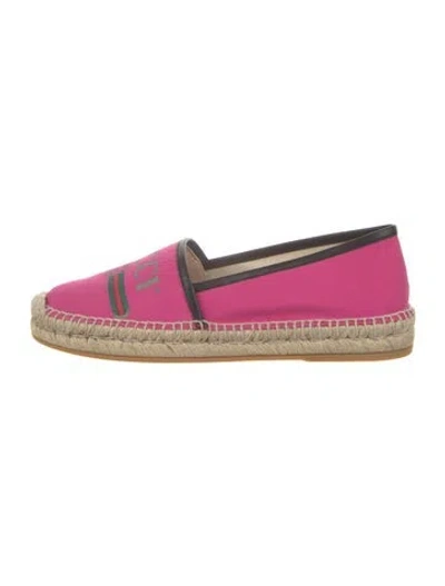 Pre-owned Gucci Canvas Graphic Print Espadrilles W/ Tags In Pink
