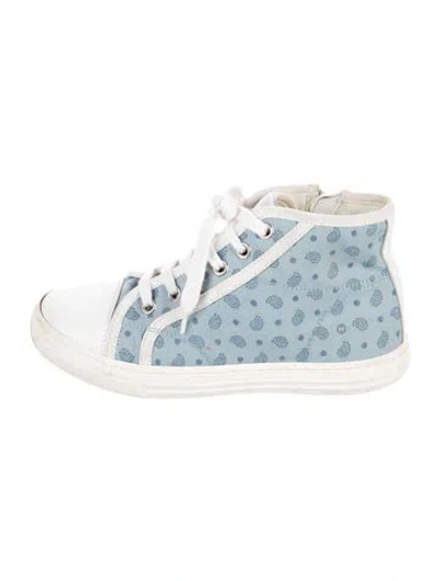 Pre-owned Gucci Babies' Canvas High Top Sneakers In Blue