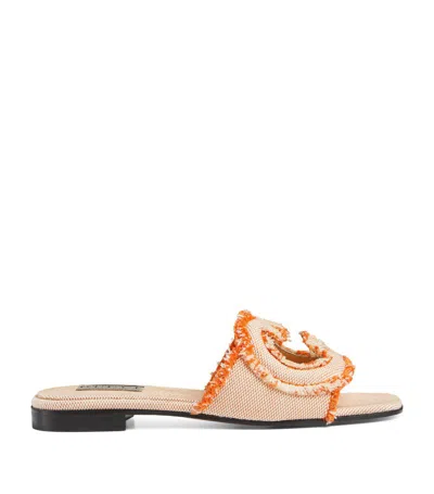 Gucci Canvas Interlocking G Sandals In Orange