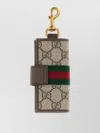 Gucci Canvas Keyring Holder Monogram Pattern In Brown
