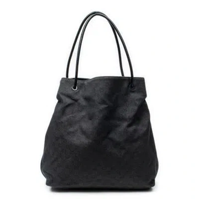 Pre-owned Gucci Canvas Large Open Tote Null In Black
