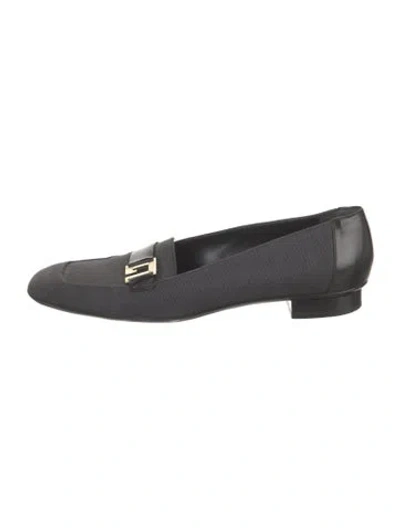 Pre-owned Gucci Canvas Leather Trim Embellishment Loafers In Multi