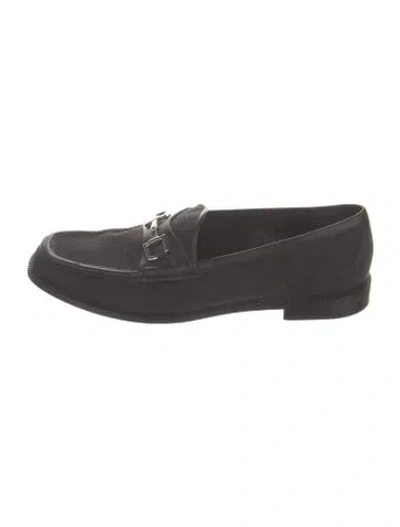 Pre-owned Gucci Canvas Loafers In Black