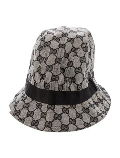 Pre-owned Gucci Canvas Logo Bucket Hat