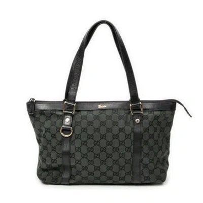 Pre-owned Gucci Canvas Medium Abbey Tote In Green