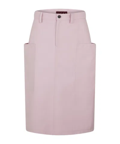 Gucci Canvas Midi Skirt In Pink