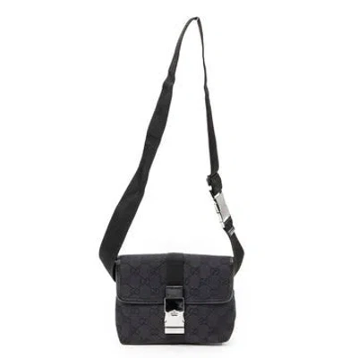 Pre-owned Gucci Canvas Mini Belt Bag In Black