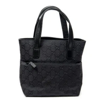 Pre-owned Gucci Canvas Mini Front Pocket Tote Null In Black