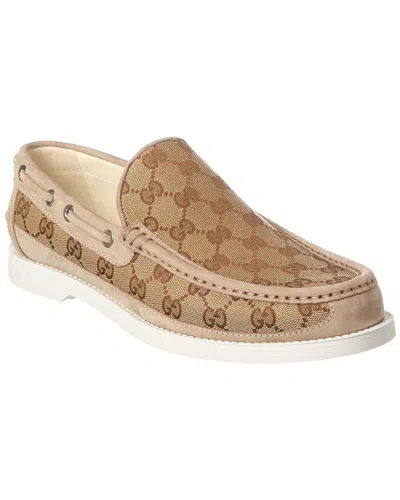 GUCCI GUCCI CANVAS MOCCASIN