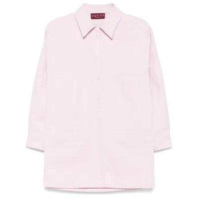 Gucci Canvas Overshirt In Pink