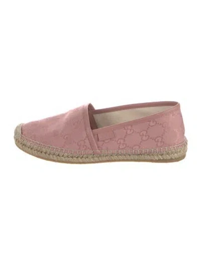 Pre-owned Gucci Canvas Patterned Espadrilles In Pink