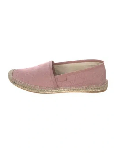 Pre-owned Gucci Canvas Patterned Espadrilles In Pink