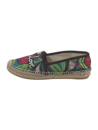 Pre-owned Gucci Canvas Printed Espadrilles In Blue