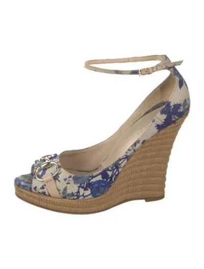 Pre-owned Gucci Canvas Printed Espadrilles In Neutral