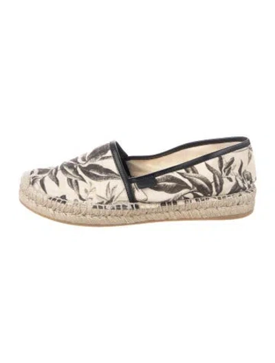 Pre-owned Gucci Canvas Printed Espadrilles In Neutral
