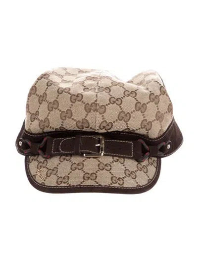 Pre-owned Gucci Canvas Printed Hat In Neutrals