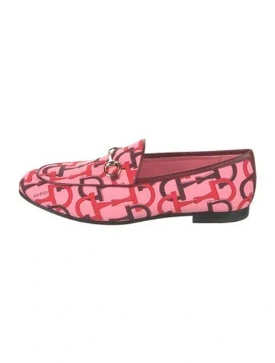 Pre-owned Gucci Canvas Printed Loafers W/ Tags In Pink