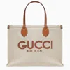 GUCCI GUCCI CANVAS SHOPPING BAG WITH LOGO WOMEN