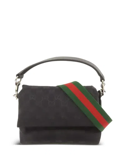 Pre-owned Gucci Canvas Shoulder Bag In Black