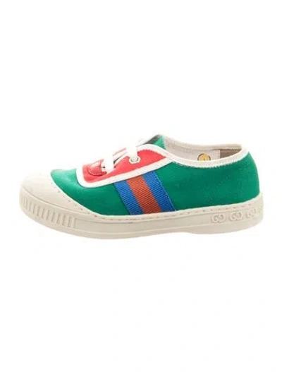 Pre-owned Gucci Babies' Canvas Slip On Sneakers In Green