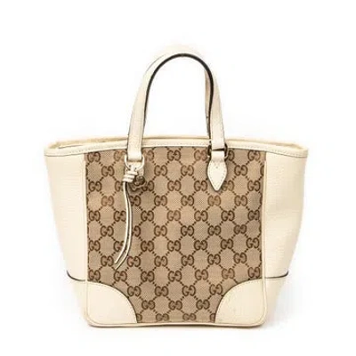 Pre-owned Gucci Canvas Small Bree Tote Null In Neutral