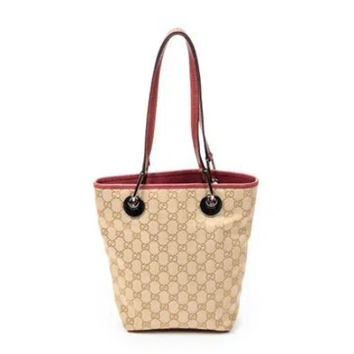Pre-owned Gucci Canvas Small Eclipse Shopping Null In Neutral