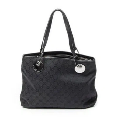 Pre-owned Gucci Canvas Small Eclipse Tote Null In Black