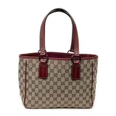 Pre-owned Gucci Canvas Small Shoulder Tote In Neutral